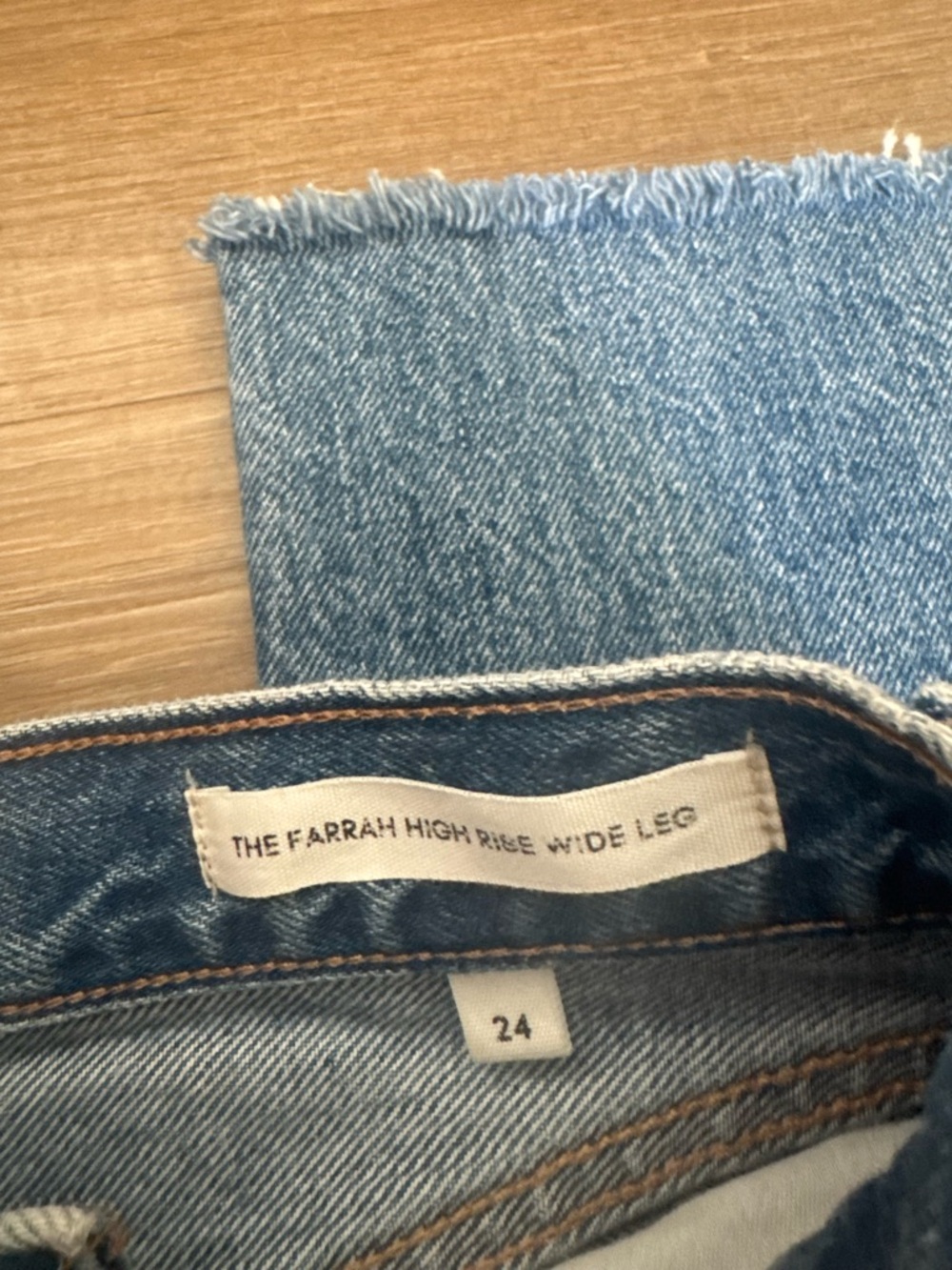 Aritzia Denim Forum The Farrah High Rise Wide Leg Medium Wash 24 - Picture 5 of 6